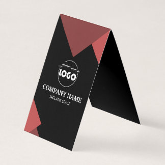 carte de visite plié noir et rouge professionnel