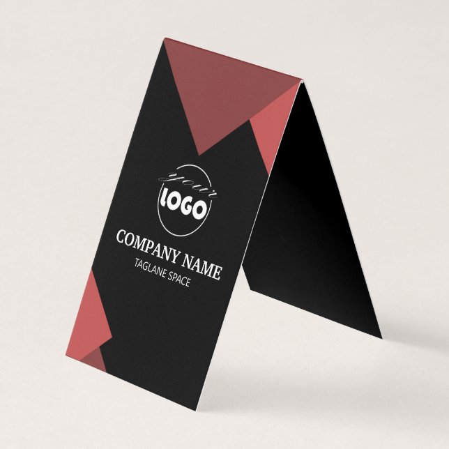 carte de visite plié noir et rouge professionnel (Devant)