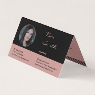 Carte de visite plié noir professionnel chic