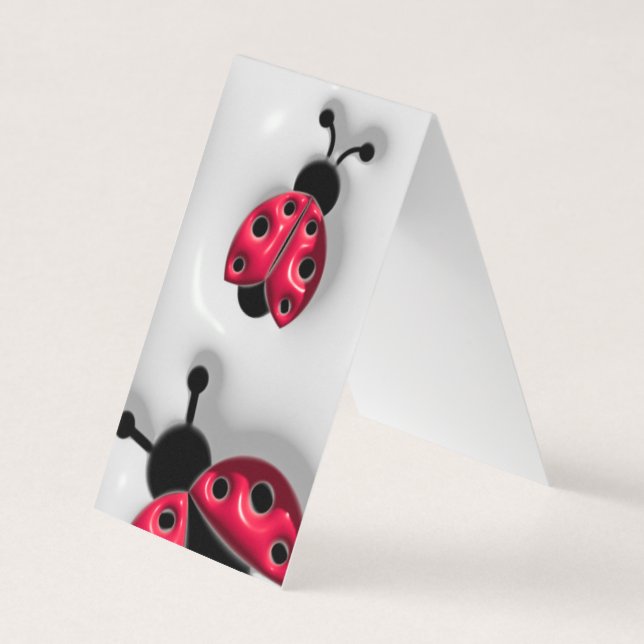carte de visite plié Signet de style 3D Ladybugs (Devant)