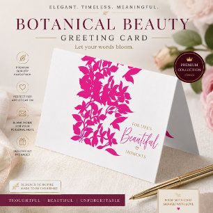 Carte de visite pliée florale rose chic