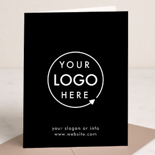 Carte de visite pliée   Logo Noir 13x19 cm Invitat