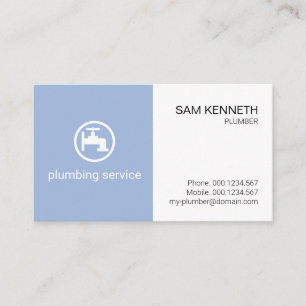 Carte De Visite Plomberie de plomberie bleu minimaliste
