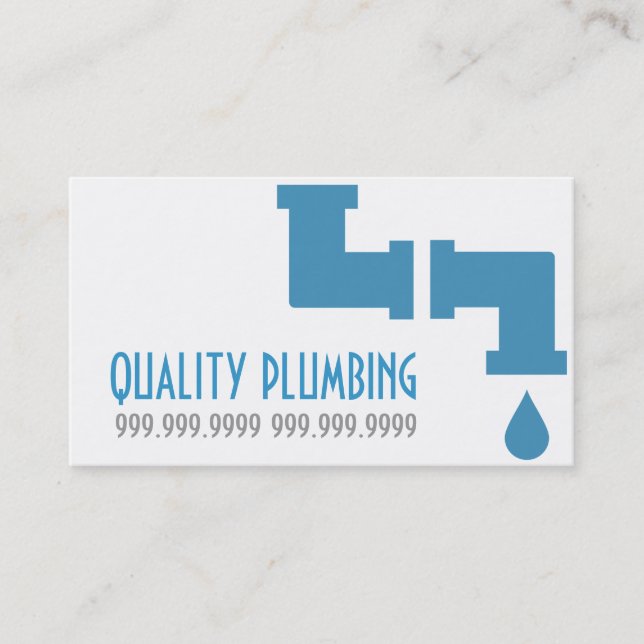 Carte De Visite Plomberie de plomberie Faucet d'eau Handyman Maint (Devant)