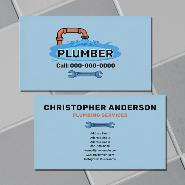 Carte De Visite Plombier (Plumber Business Card)