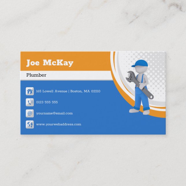 Carte De Visite plombier principal | Handy Man (Devant)
