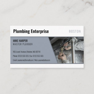 Carte De Visite plombier principal   Handy Man Silver