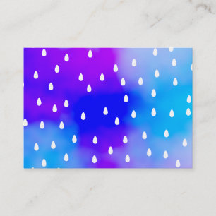 Carte De Visite Pluie avec le ciel nuageux bleu et pourpre