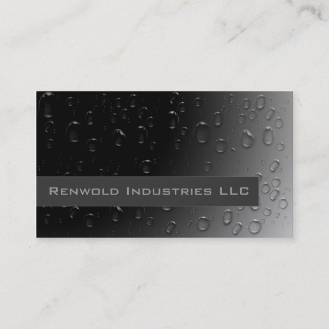 Carte De Visite Pluie fraîche sur le noir (Devant)