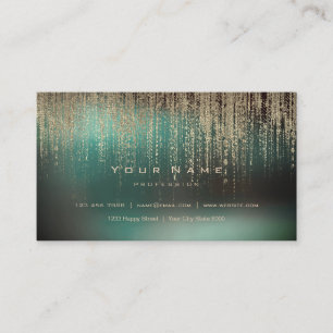 Carte De Visite Pluie métallique verte de Cyber de Matrix d'or de