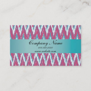 Carte De Visite Plum rose chaude ikat ZigZag