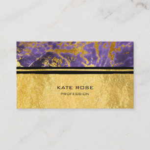 Carte De Visite Plum violet noir VIP Pierre marbre d'or maquillage