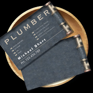 Carte De Visite Plumber Business Card with Pipe DetaiI