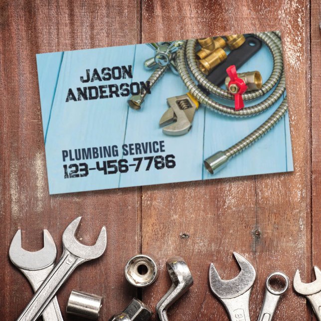 Carte De Visite Plumber de service de plomberie de tuyauterie Hand (Handyman Faucet Pipe Pluming Service Plumber Business Card)