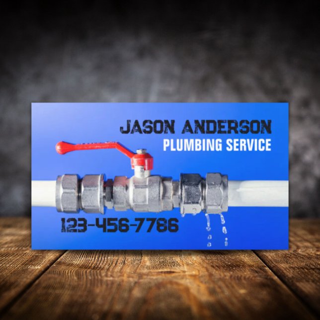 Carte De Visite Plumber de service de plomberie de tuyauterie Hand (Handyman Faucet Pipe Pluming Service Plumber Business Card)