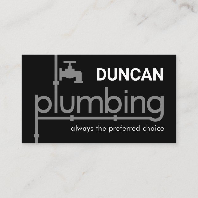 Carte De Visite Plumber Plumbing Pipeline Signage (Devant)