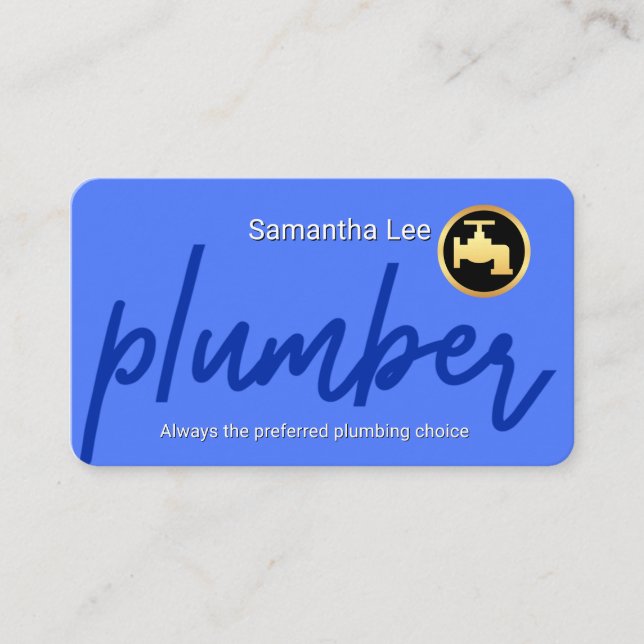 Carte De Visite Plumber Signage In Blue Layer (Devant)