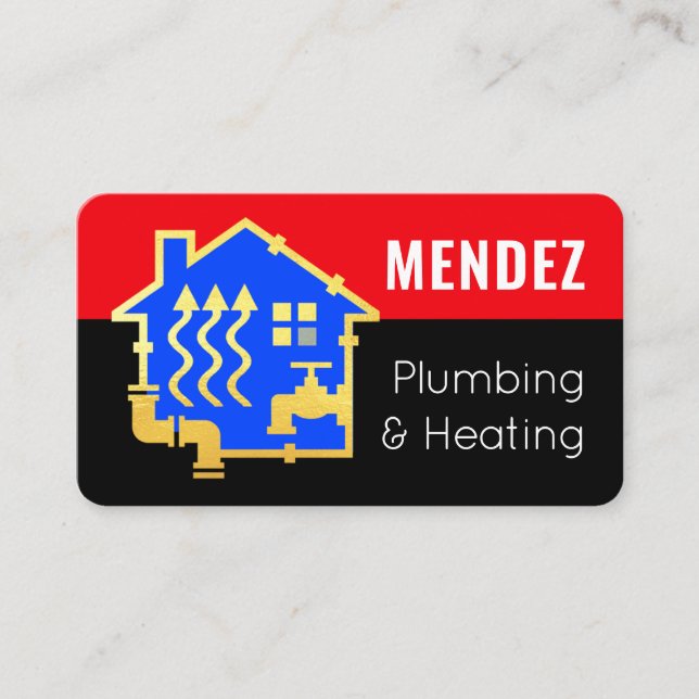 Carte De Visite Plumbing Heating Home Piping Frame (Devant)