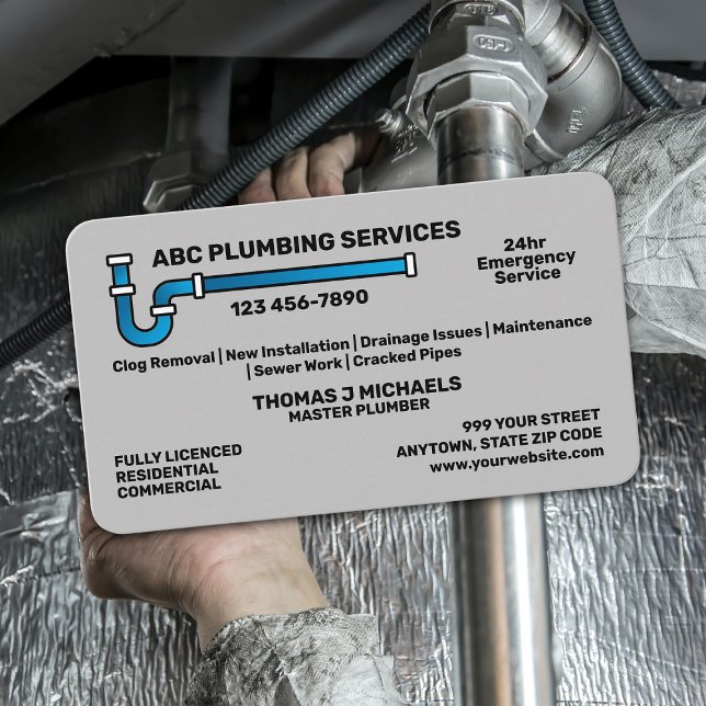 Carte De Visite Plumbing Service (Créateur téléchargé)