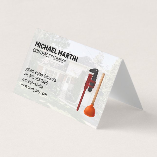 Carte De Visite Plumbing Tools | Residential | Blue Collar Work (Devant)