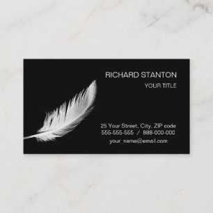 Carte De Visite Plume blanche Birdy