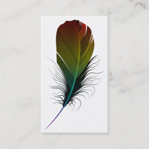Carte De Visite plume d'arc-en-ciel