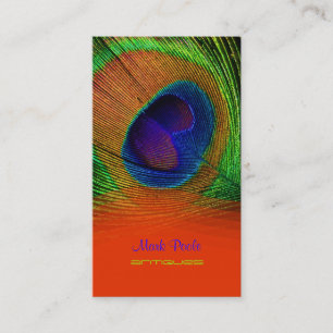 Carte De Visite Plume de paon de PixDezines