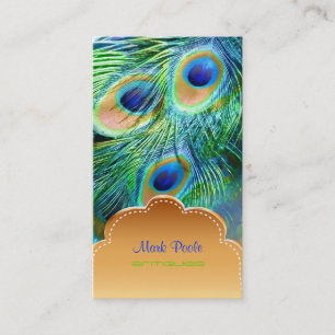 Carte De Visite Plume de paon de PixDezines