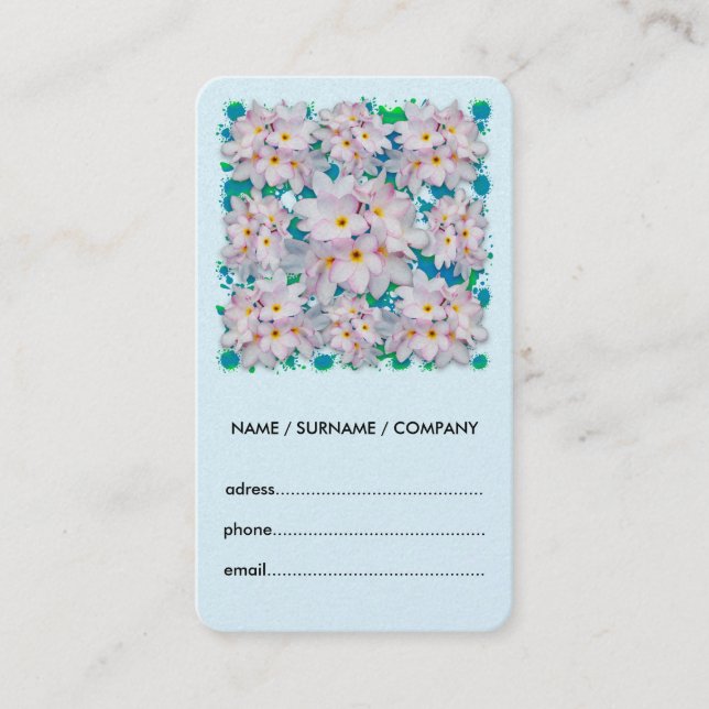 Carte De Visite Plumeria Bouquet Motif d'été exotique (Devant)