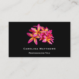 Carte De Visite Plumeria rose jaune florale