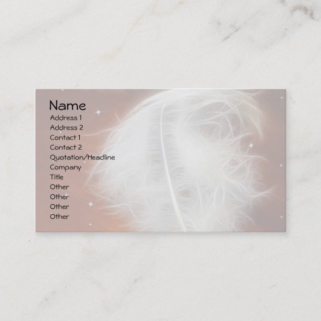 Carte De Visite Plumes Angel 2 (Devant)