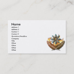 Carte De Visite plumes de buse à queue rousse indigène et flammes