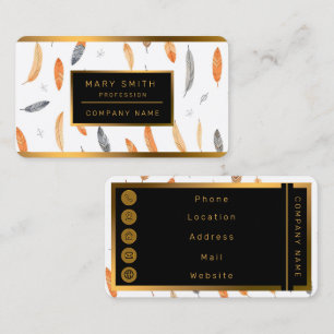 Carte De Visite Plumes Luxe Collection Tendance Bohème