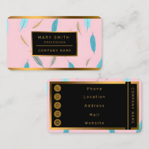 Carte De Visite Plumes Populaires Collection Luxe Boho