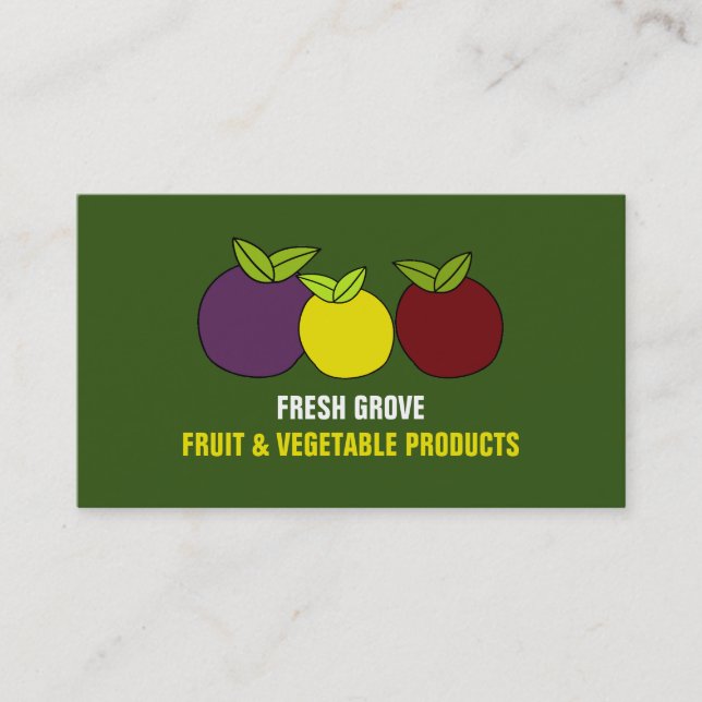 Carte De Visite Plums de fruits, Greengrocs (Devant)