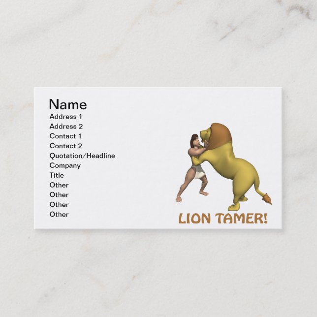Carte De Visite Plus docile de lion (Devant)