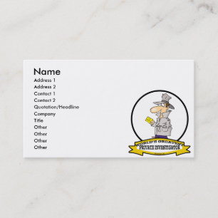 CARTE DE VISITE PLUS GRAND ENQUÊTEUR PRIVÉ HOMMES DESSIN ANIMÉ