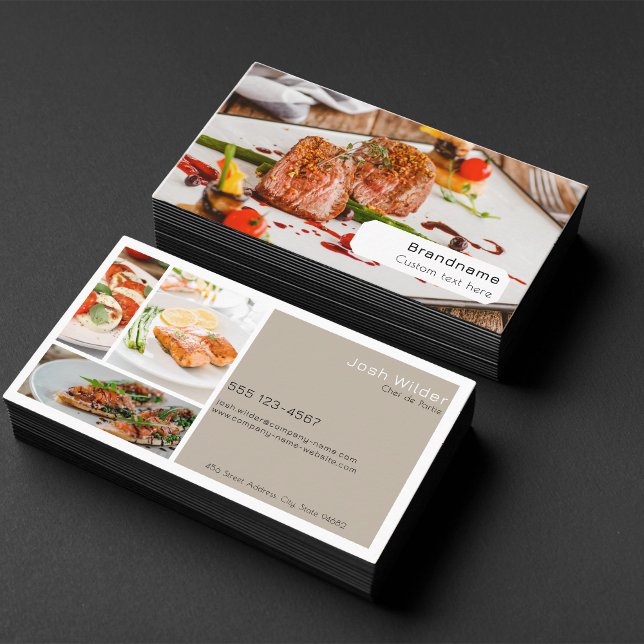 Carte De Visite Plusieurs photos chef traiteur professionnel alime (Créateur téléchargé)