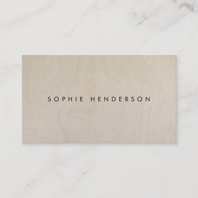 Carte De Visite Plywood bouleau | Grain de bois clair moderne (Devant)