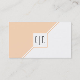Carte De Visite Poche et blanc moderne monogramme géométrique