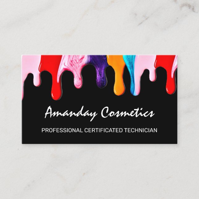 Carte De Visite Poches de technicien professionnel de l'ongle noir (Devant)
