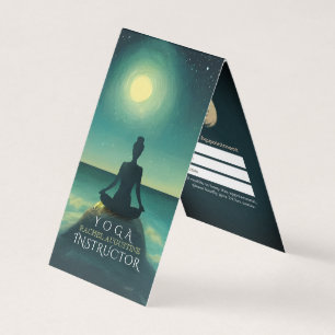 Carte De Visite Pochette de méditation Yoga sur Rock Moon Stars Ta