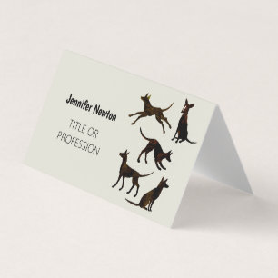 Carte De Visite Podenco et Galgo en noir et blanc et gris
