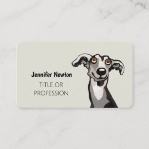 Carte De Visite Podenco et Galgo en noir et blanc et gris