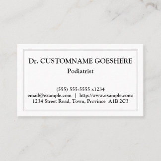 Carte de visite podiatriste simple