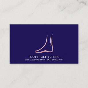 Carte De Visite Podologie Soins des Pieds Médecin Navy Rose