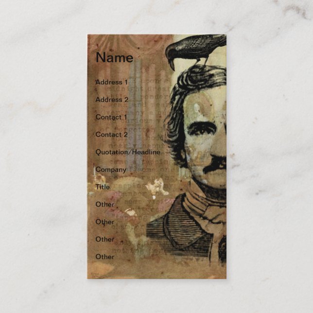Carte De Visite Poe Collage vertical (Devant)