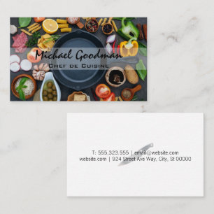 Carte De Visite Poêle à frire et aliments
