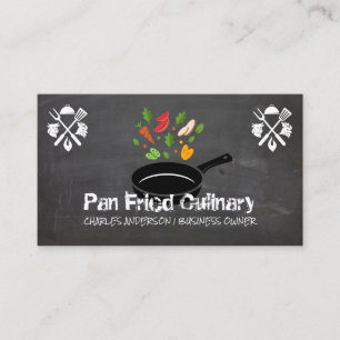 Carte De Visite Poêle à Stir Fry Culinaire Chef