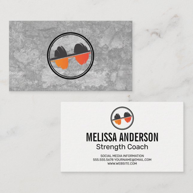 Carte De Visite Poids de Dumbbell | Entraîneur Fitness (Devant / Derrière)
